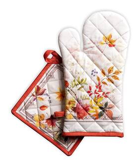 Maison D Hermine 904325902761 Oven Mitts Pot Holders 100% Cotton Heat Resistant Mitt 7.5 Inch X13 And Po