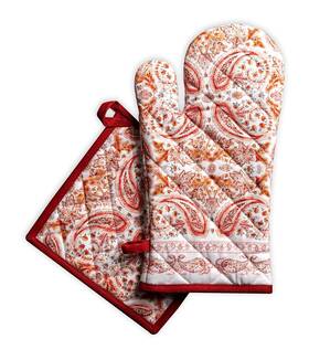 Maison D Hermine 904325902969 Cotton Oven Mitt And Pot Holder Set Thick Heat-resistant Ki