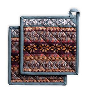 Maison D Hermine 904325903171 Pot Holder 100% Cotton Heat Resistant Hot Pads With Loop Set Of 2 Potholder B