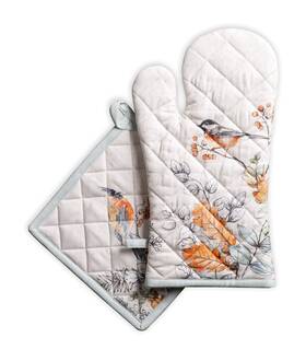 Maison D Hermine 904325903362 Oven Mitt Pot Holder 100% Cotton Heat Resistant Kitchen 7.5 Inch X13