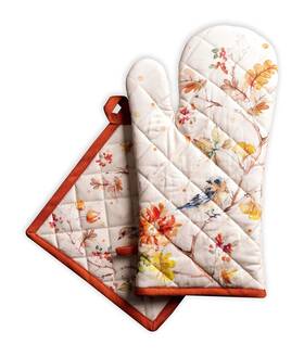 Maison D Hermine 904325903560 Oven Mitt Pot Holder 100% Cotton Kitchen 7.5 Inch X13 And 8