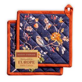 Maison D Hermine 904325903775 Hotpads 100% Cotton Set Of 2 Pot Holder 8 Inch X8 With Loop Heat Resistant Kitche