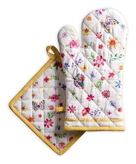 Maison D Hermine 904325905458 Oven Mitts Pot Holders 100% Cotton Heat Resistant Mitt 7.5 Inch X13 And