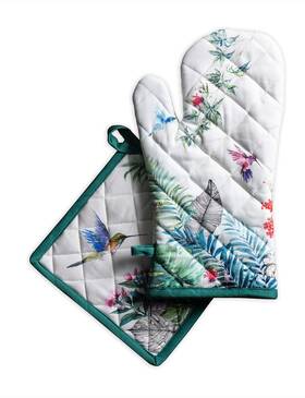 Maison D Hermine 904325907476 Oven Mitt And Pot Holder 100% Cotton Heat Resistant Kitchen 7.5 Inch X13