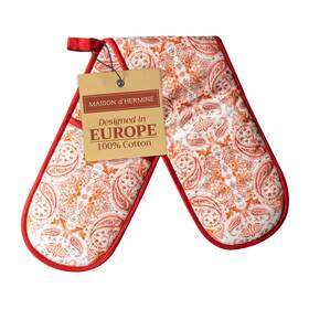 Maison D Hermine 904325930719 Dft Double Oven Mitts 100% Cotton 7 Inch X35 Mitt Heat
