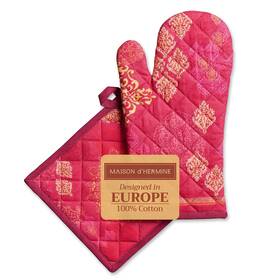 Maison D Hermine 904325964271 Cotton Oven Mitt And Pot Holder Set Thick Heat-resistant Ki