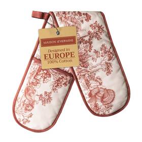Dm074aa01 Maison D Hermine Double Oven Mitt 7 Inch X 35 100% Cotton Heat Resistant Bbq Cooking Gloves Wit
