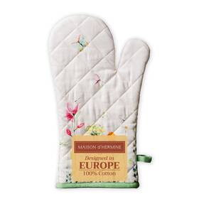 Om010aa01 Maison D Hermine Oven Gloves 100% Cotton Mitt 7 Inch X 13 With Loop Heat Resistant Bbq Coo
