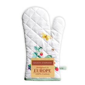 Om081aa01 Maison D Hermine Dfthermine Oven Gloves 100% Cotton Mitt 7 Inch X 13 With Loop