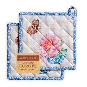 Ph011aa02 Maison D Hermine Pot Holders Set 100 Cotton Heat Resistant Potholders 8 X H