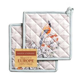 Ph065aa02 Maison D Hermine Dfthermine Pot Holders Set 100% Cotton Heat Resistant Potholders 8 Inch X