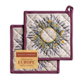 Ph102aa02 Maison D Hermine Hot Pads 100 Cotton Pot Holders With Loop Heat Resistant Set Of 2 Potholders Gr