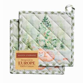 Ph178aa02ca Maison D Hermine Pot Holder 100 Cotton Heat Resistant Set Of 2 Potholders 8 Inch X Hot Pa