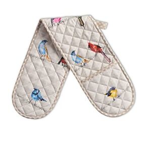 Maison Dfoot Hermine Birdies On Wire 100% Cotton Double Oven Mitt Bbq Cooking