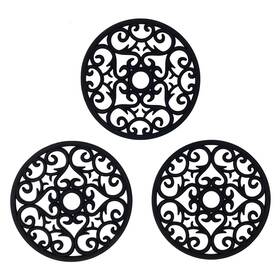 Makerstep 850005418238 Silicone Trivet Mat 3 Set In Heart Design Trivets. Hot Pan Holder Pads Fo