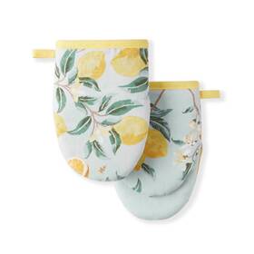 Martha Stewart 028332750653 Lemon Whimsy Mini Oven Mitt 2-pack Set Yellow 5.5 Inch X8