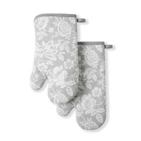 Martha Stewart 028332750714 Printed Oven Mitt Set 7 Inch X13 Floral Vine