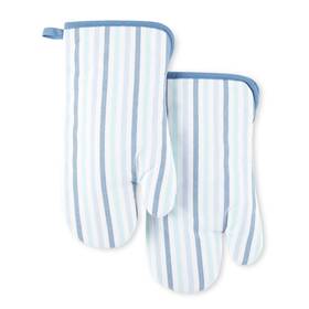 Martha Stewart 028332803397 Daisy Stripe Oven Mitt Set 7 Inch X13 Blue