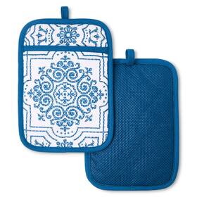 B0dg924875 Martha Stewart Strie Medallion Pot Holder 2-pack Set Heat Resistant Non-slip
