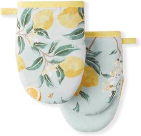 M2012415tdmsa2 Martha Stewart 1ylml Lemon Whimsy Mini Oven Mitt 2-pack Set Yellow