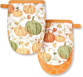 M2022997tdms Martha Stewart 691ml Autumn Harvest Pumpkins Mini Oven Mitt Orange/green/ivory