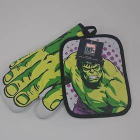 Marvel 400648394675 Eat Universe - Hulk Oven Mitt And Pot Holder Set New