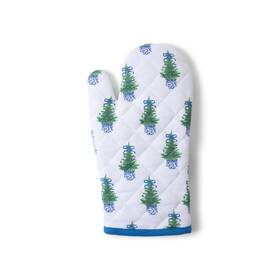 Mary Square 197087565529 Festive Chic Holiday Ginger Jar Tree Print One Size Cotton Oven Mitt Pot Hold