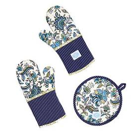 Marys Delishes Llc 313052762742 S Luxe Extra Long Oven Mitts And Pot Holder Set Kitchen Decor Signature