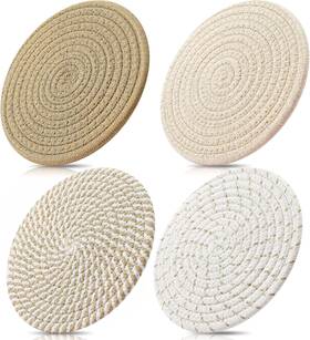 Me.fan 445039578558 7 Inch Trivets/potholders 4 Set Cotton Thread Weave Trivets For Pots And