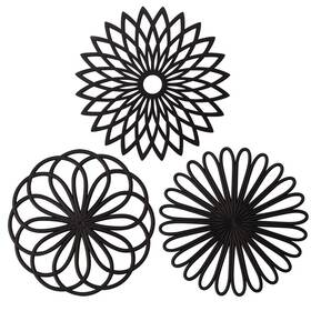 Me.fan 613072807707 Silicone Trivet - Mat Kitchen Hot Pads For 3set-black