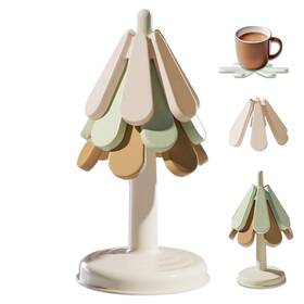 Zj003 Meifannao Tree Coasters Trivets For Hot Dishes Foldable Treevet Coaster Set Non-slip