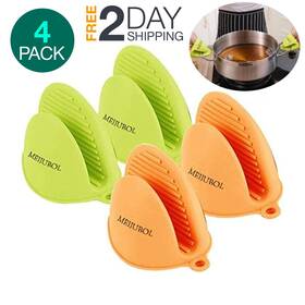 Meijubol 796862617110 2 Mini Agarraderas De Silicona Para Ollas Calientes Comal Cocina Manoplas Horno