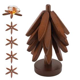 Mekotrin71atoqv03z-12 Mekotrin Wooden Trivets For Hot Dishes Tree Trivet Coasters Set Of 4 Wit