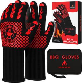 Merchens 445001174122 Pro-series Bbq Gloves - Heat Resistant Grill Grilling And Oven For Culi