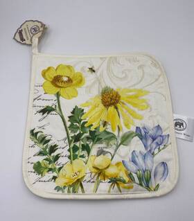 Michel Design Works 608666715872 Tranquility 9 X In Potholder Flowers And Bees New Nwt