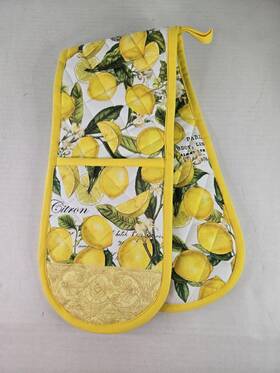Adom008 Michel Design Works Lemon Basil Cotton Kitchen Double Oven Glove
