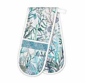Adom352 Michel Design Works Cotton Kitchen Double Oven Glove Ocean Tide Sea Life Blues