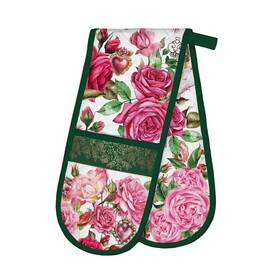 Adom353 Michel Design Works Nib Padded Double Oven Glove/mitts - Royal Rose