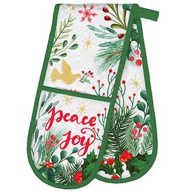 Adom360 Michel Design Works Joy To The World Holiday Large Padded Double Oven Glove