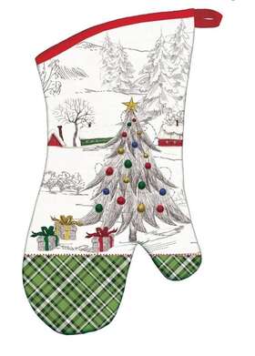 Aom311 Michel Design Works Retired Season S Greeting 100% Cotton Padded Oven Mitt-new