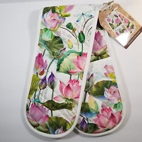 Adom323 Michel Design Works Double Oven Glove Quilted Floral Water Lillies