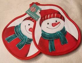 Midland 032251635700 New Pot Holders Christmas Snowman Winter Holidays Set Of 2