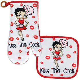 Midsouth Products 781579048425 Collections Etc Kiss The Cook Kitchen Pot Holder Oven Mitt Set