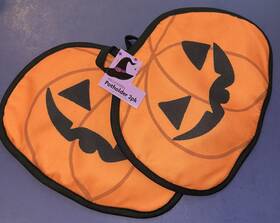 Midwood Brands 032251493386 New Cute Pumpkin Pot Holders Set Of 2 Potholder Jack O Lantern Halloween