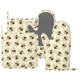 4-2014.1.17-5 Mifsoiavv Happy Busy Bees Oven Mitts And Pot Holders Sets Silicone Kitchen Potholders Heat