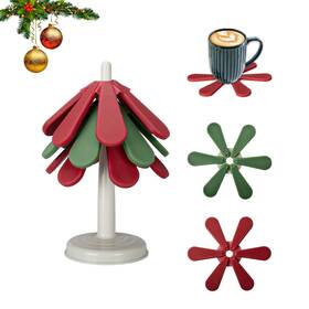 Miimoo 768486327904 Tree Coasters Silicone Trivets For Hot Pots And Pans 3 Heat-resistan