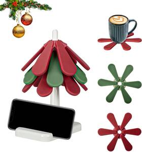 Mimhit126 Miimoo Tree Coasters Silicone Trivets For Hot Pots And Pans 3 Red Green