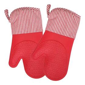 Mijotex Les Plats A La Carte 943887931637 Heat Resistant Silicone Oven Mitts Gloves Set Of 2 Extra Long Q