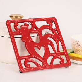 Mlf00004rd Minluful Vintage Square Cast Iron Trivet Metal For Hot Dishes Heat Resistant Trive