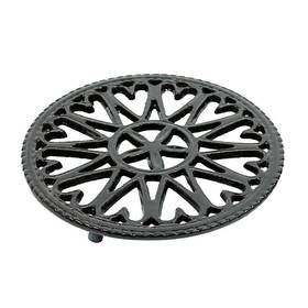 Minuteman International 719908660338 Sunburst Black Woodstove Tabletop Cast Iron Trivet 7 Inch Diameter